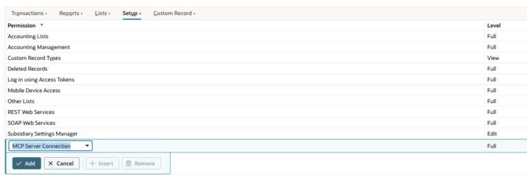 New AI Role - Permission - MCP Server Connection