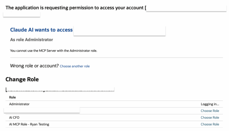 NetSuite AI Connector Service - NetSuite Role Selection