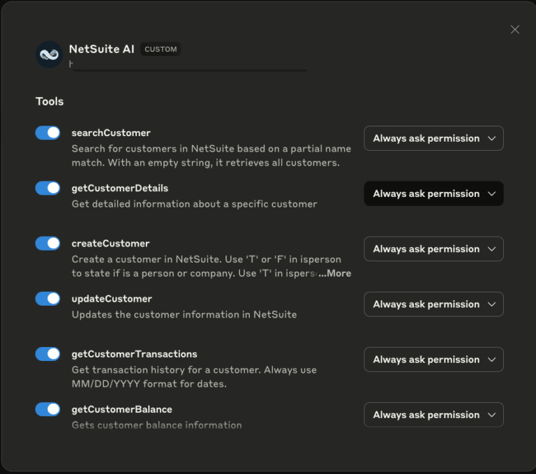 NetSuite AI Connector Service - Claude Tool Selection