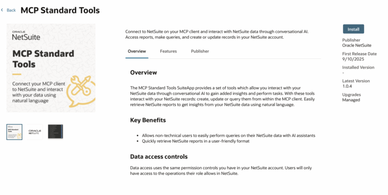 MCP Standard Tools - NetSuite AI - SuiteApp - Steps